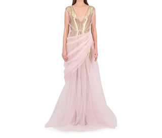 Vestido Bethelhelena com sobreposição de algodão doce