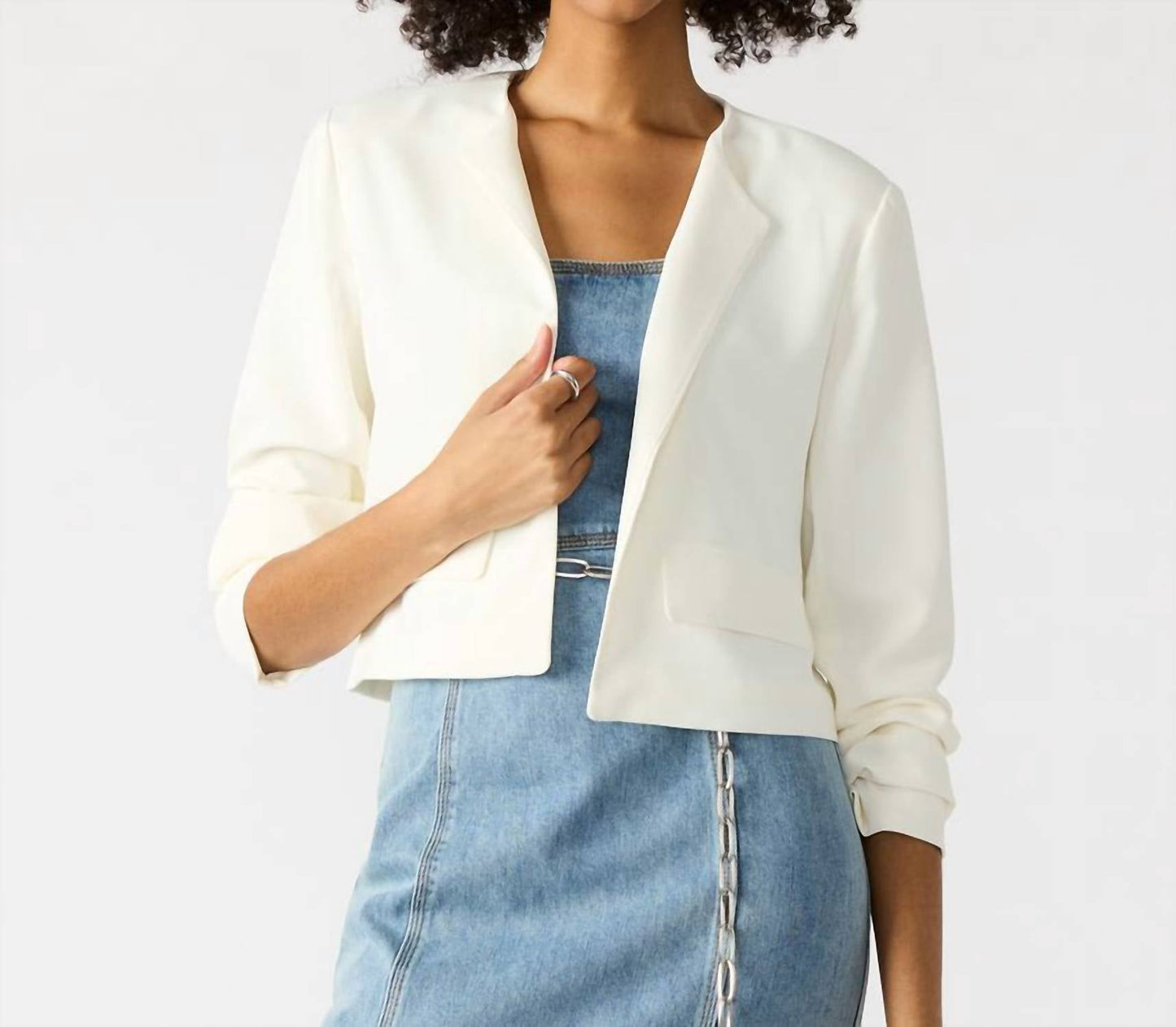 Steve Madden - Cropped Open Front Blazer