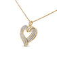 14K Yellow Gold Plated .925 Sterling Silver 1.00 Cttw Baguette Diamond Composite Open Heart 18" Inch Pendant Necklace (I-J Color, I1-I2 Clarity)