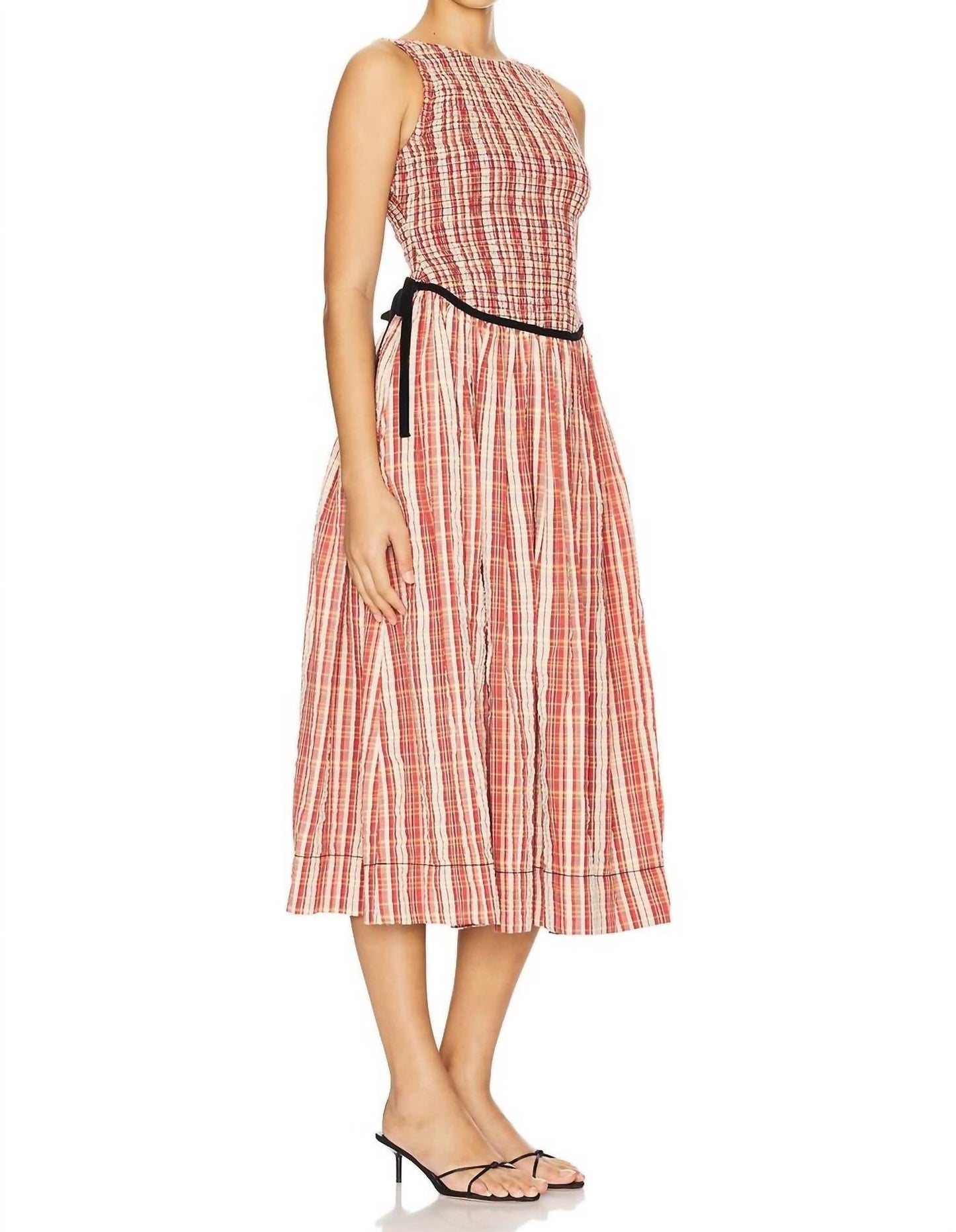 Free People - Nightingale Smocked Plaid Midi Dress