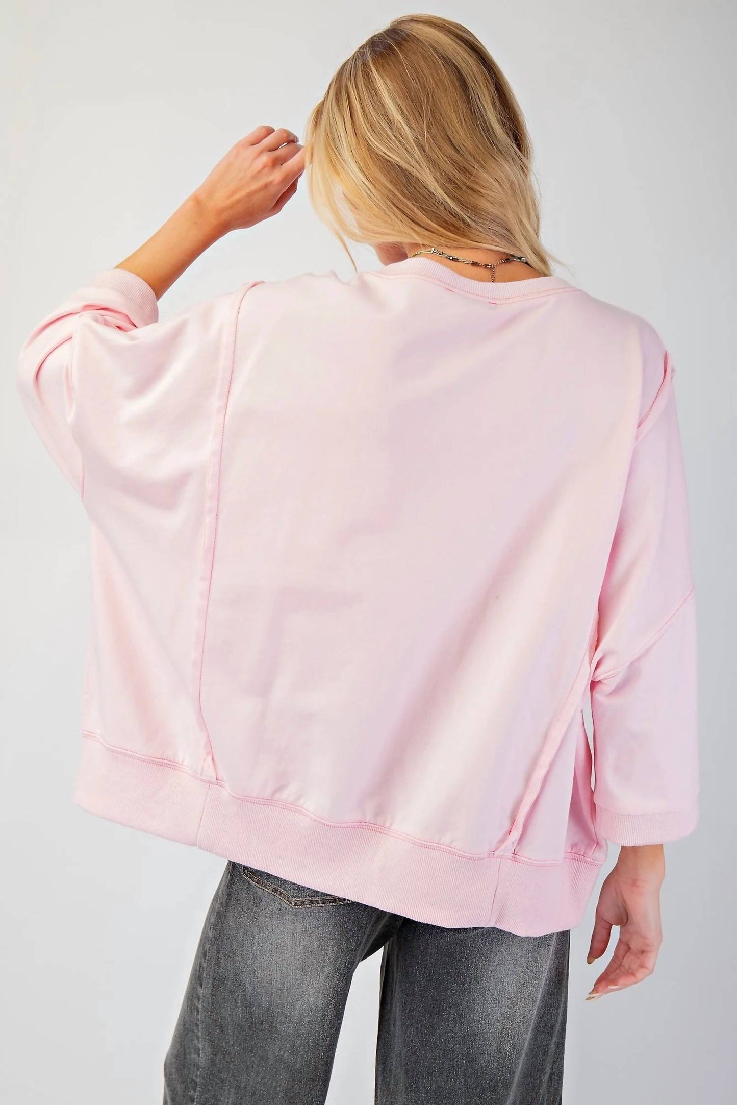 Easel - Love Patch Pullover Top