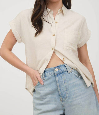 Blu Pepper - Camisa franzida com punho e gola, manga e costas