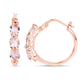 1.63 Carat Genuine Morganite and White Diamond .925 Sterling Silver Earrings