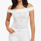 Free People - SO MUCH Lilac Stretch Flowers Off Shoulder Bodysuit