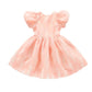 Omamimini - Fit & Flare Dress with Puff Sleeves