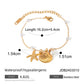 18k Gold Plated Pearl Shell and Starfish Charm Bracelet