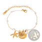 18k Gold Plated Pearl Shell and Starfish Charm Bracelet