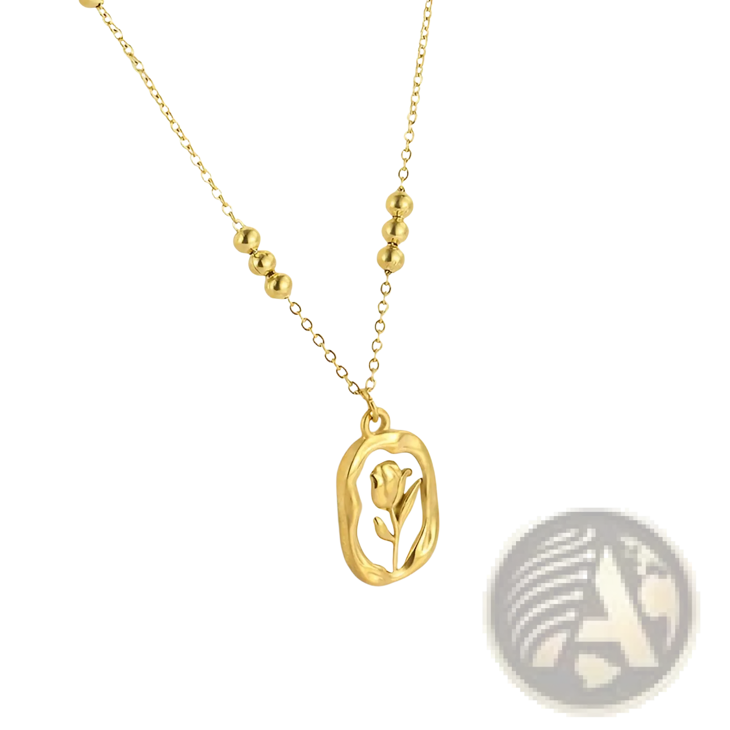 18k Gold Plated Stainless Steel Tulip Shell Pendant Necklace