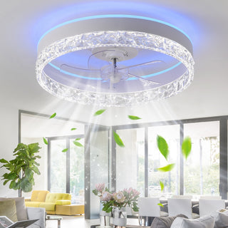 Ventilador de teto de baixo perfil 197 com luz LED RGB regulável