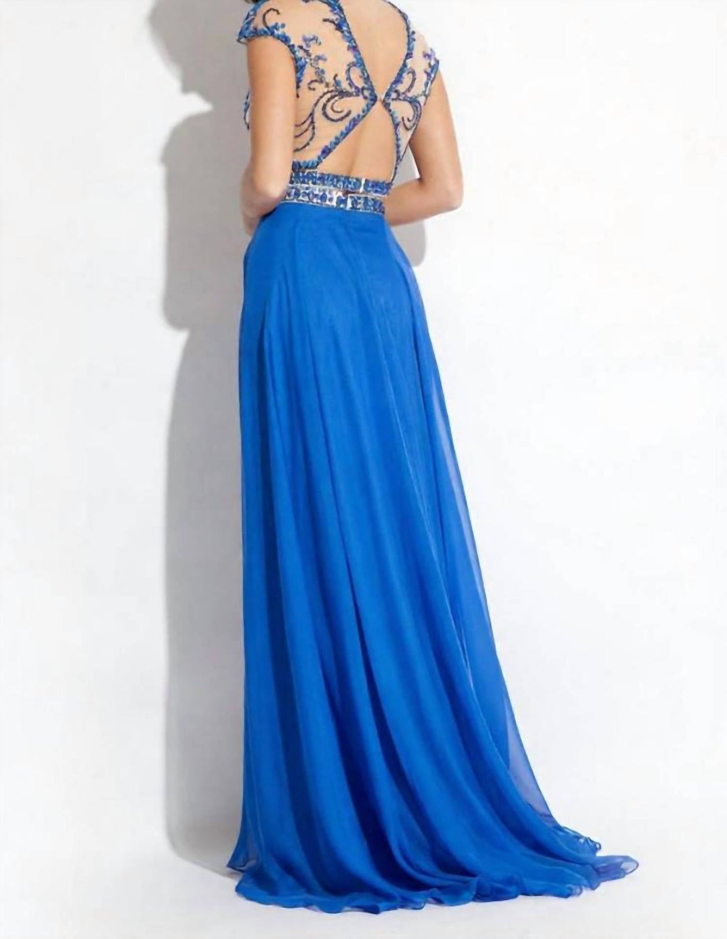 Rachel Allan - Two-piece Embellished Chiffon Gown