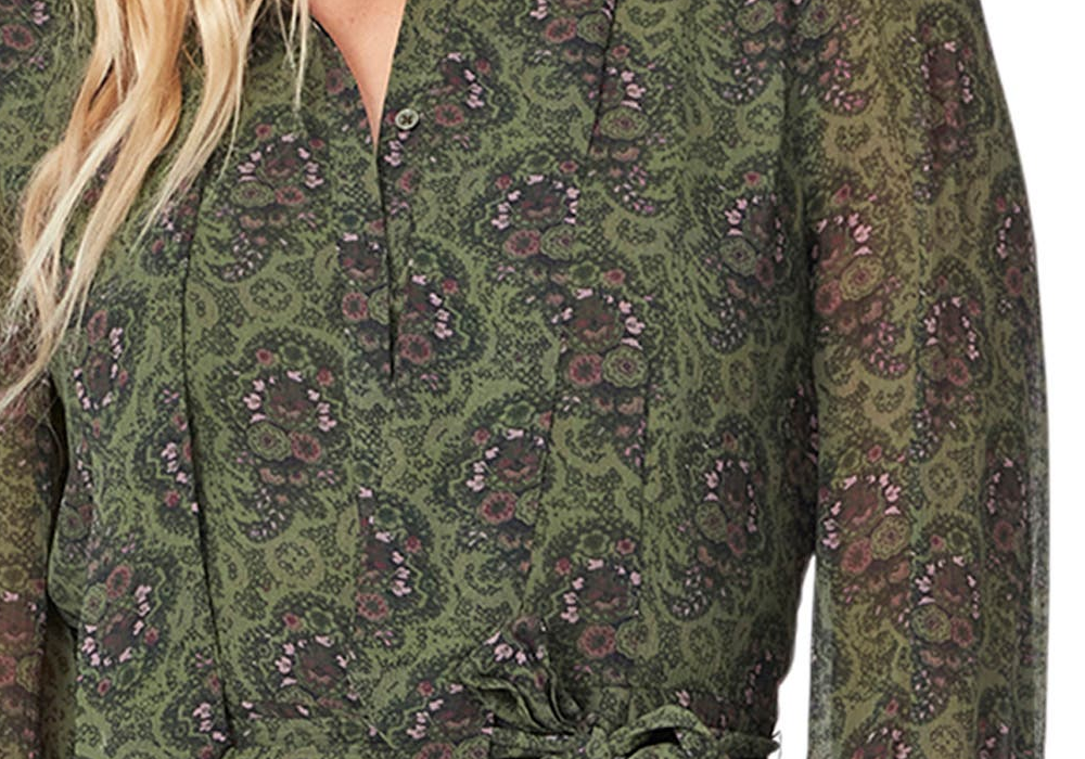 paige-womens-army-green-vittoria-silk-dress-size-x-large