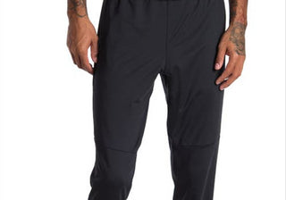 Calça de moletom masculina Brooks Spartan preta com bolso e zíper, tamanho grande