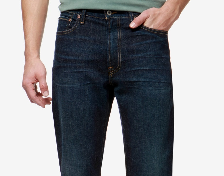 Calça jeans masculina Lucky Brand Relaxed Straight Fit Stretch Azul Tamanho 33X32