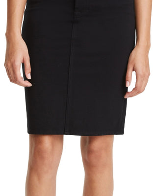 Saia lápis ponte feminina JEN7 com cinco bolsos, preta, tamanho 8