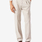 Calças Dockers Masculinas Grandes e Altas Easy Classic Plissadas Caqui Stretch Bege
