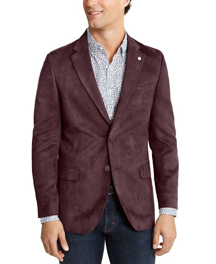 Casaco esportivo masculino Nautica Modern Fit Faux Suede, vermelho, tamanho 46