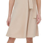 Vestido-camisa de crepe Tommy Hilfiger Scuba feminino, marrom, tamanho 14