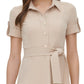 Vestido-camisa de crepe Tommy Hilfiger Scuba feminino, marrom, tamanho 14