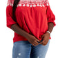 Tommy Hilfiger Top feminino ombro a ombro bordado vermelho