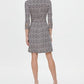 Vestido estampado com cinto feminino Tommy Hilfiger, azul, tamanho 12
