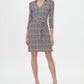 Vestido estampado com cinto feminino Tommy Hilfiger, azul, tamanho 12