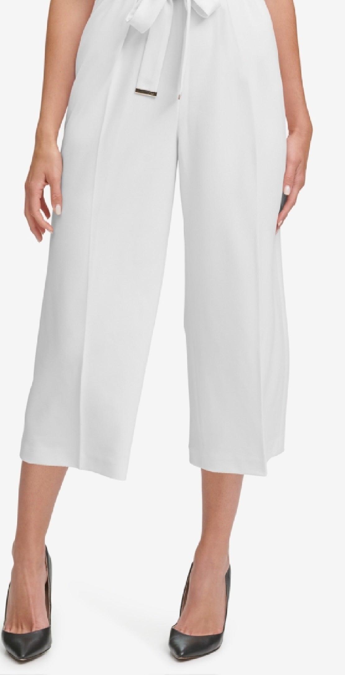 Macacão curto com cinto Tommy Hilfiger feminino, branco, tamanho 14