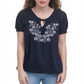 Tommy Hilfiger Blusa Camponesa Bordada de Algodão Feminina Azul Tamanho X-G