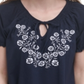 Tommy Hilfiger Blusa Camponesa Bordada de Algodão Feminina Azul Tamanho X-G