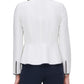 Jaqueta Tommy Hilfiger Feminina com Zíper Frontal e Acabamento Contrastado, Branca, Tamanho 12