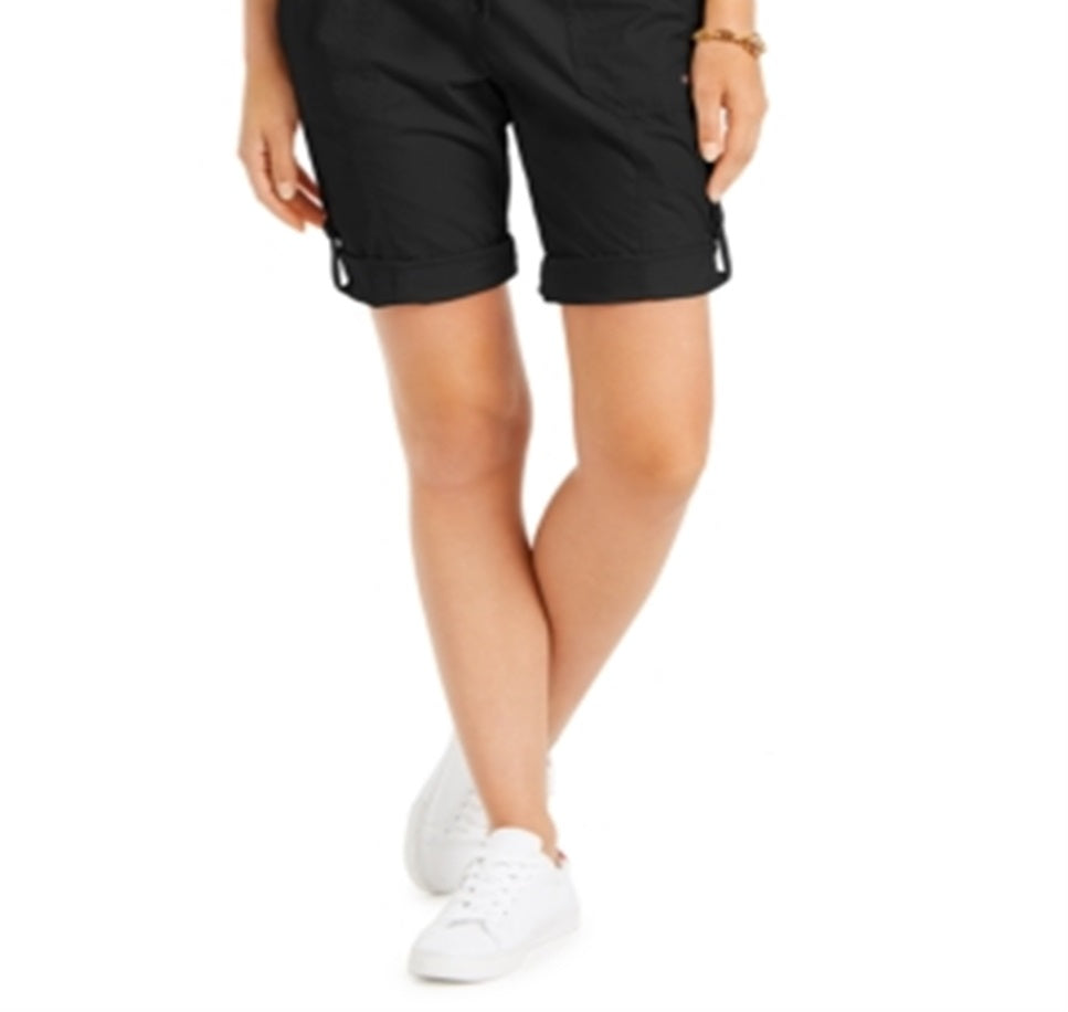 Tommy Hilfiger Shorts Femininos com Aba Enrolada e Cordão Preto Tamanho X-G