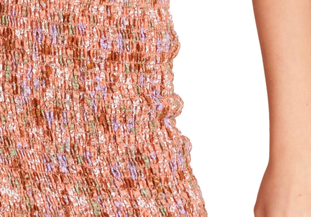 Minissaia Melodie tamanho 6 da Veronica Beard com estampa floral coral