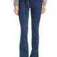 Calça jeans flare slim de cintura alta Veronica Beard Giselle em Oxford lavado, tamanho 24