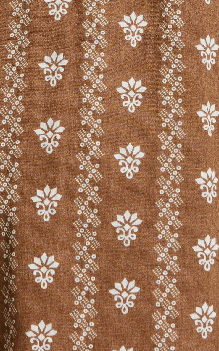 Vestido de algodão floral de manga comprida Veronica Beard Espie em avelã, vários tamanhos, tamanho extragrande