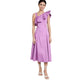 Vestido midi feminino Veronica Beard Orchid Beilla com mangas franzidas 2