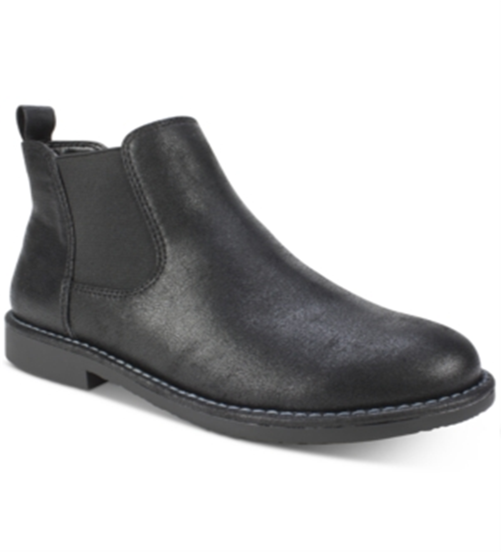 Botas femininas Seven Dials com salto bloco, acolchoadas e elásticas Maggie, bico redondo, pretas, tamanho 6 M