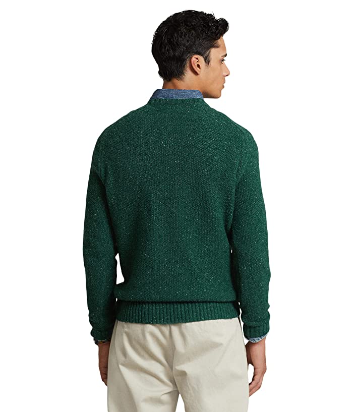 Suéter Ralph Lauren Masculino Donegal Wool Blend Gola Redonda Verde Tamanho P