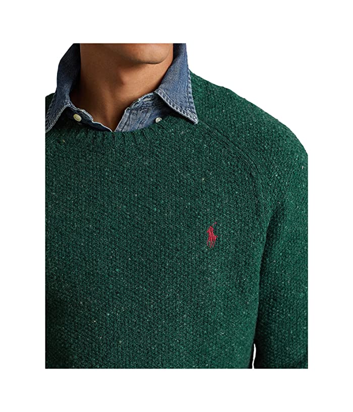 Suéter Ralph Lauren Masculino Donegal Wool Blend Gola Redonda Verde Tamanho P