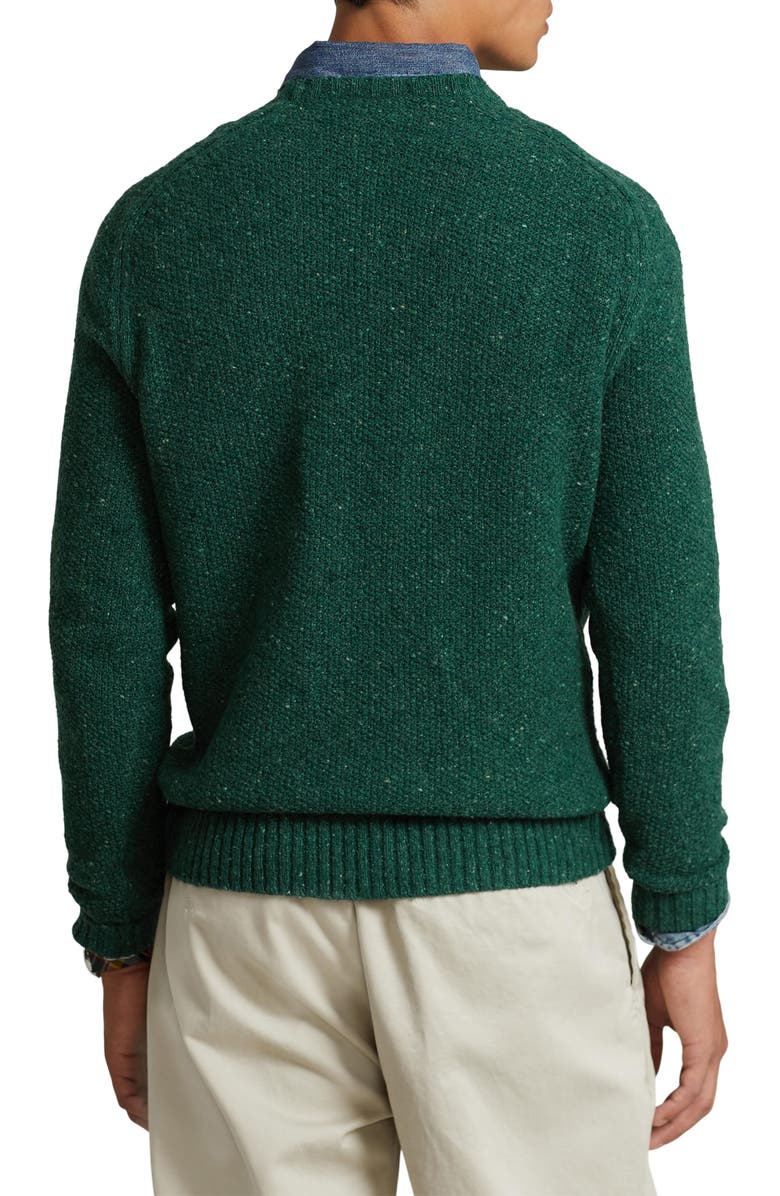 Suéter Ralph Lauren Masculino Donegal Wool Blend Gola Redonda Verde Tamanho X-G