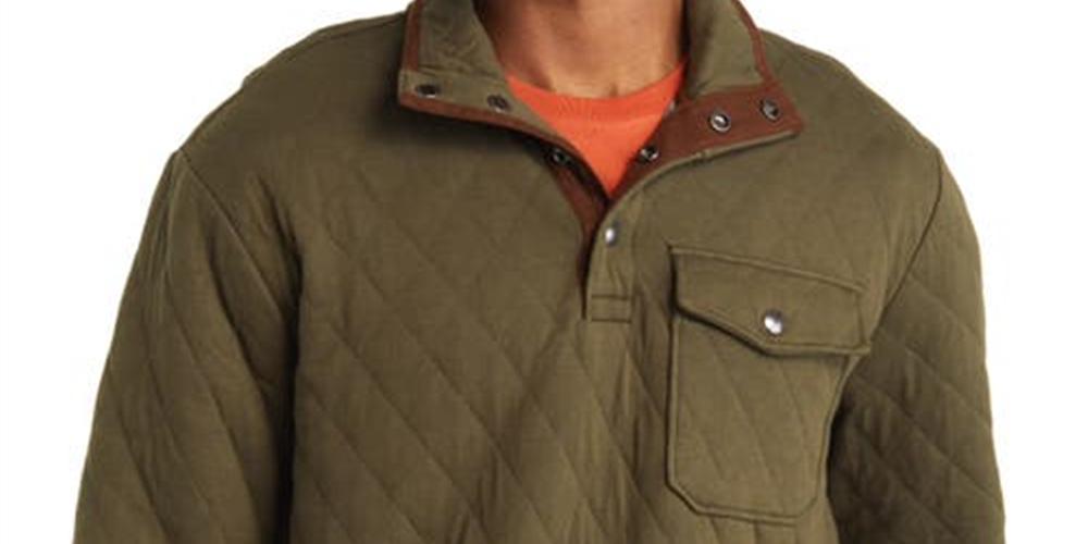 Jaqueta Ralph Lauren Masculina de Malha Dupla Acolchoada em Mistura de Algodão Verde Tamanho XX-G