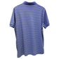 Camisa polo masculina Ralph Lauren Classic Fit listrada de algodão macio, azul, tamanho extragrande