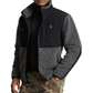 Jaqueta híbrida corta-vento masculina Ralph Lauren, preta, tamanho grande