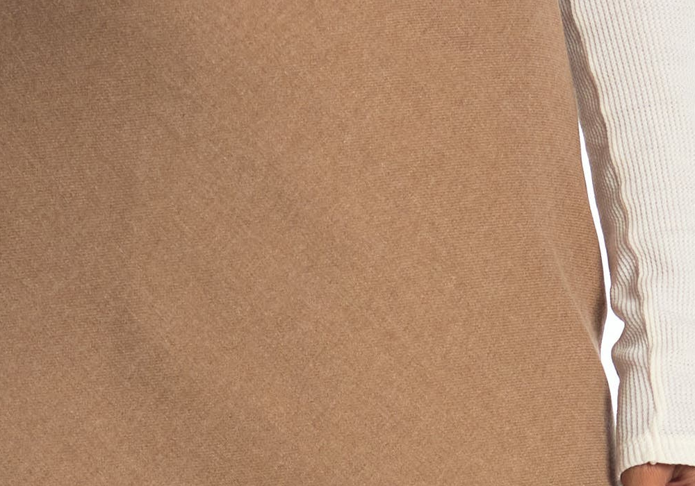 Saia midi de flanela escovada VINCE em tom taupe escuro, tamanho 2 taupe
