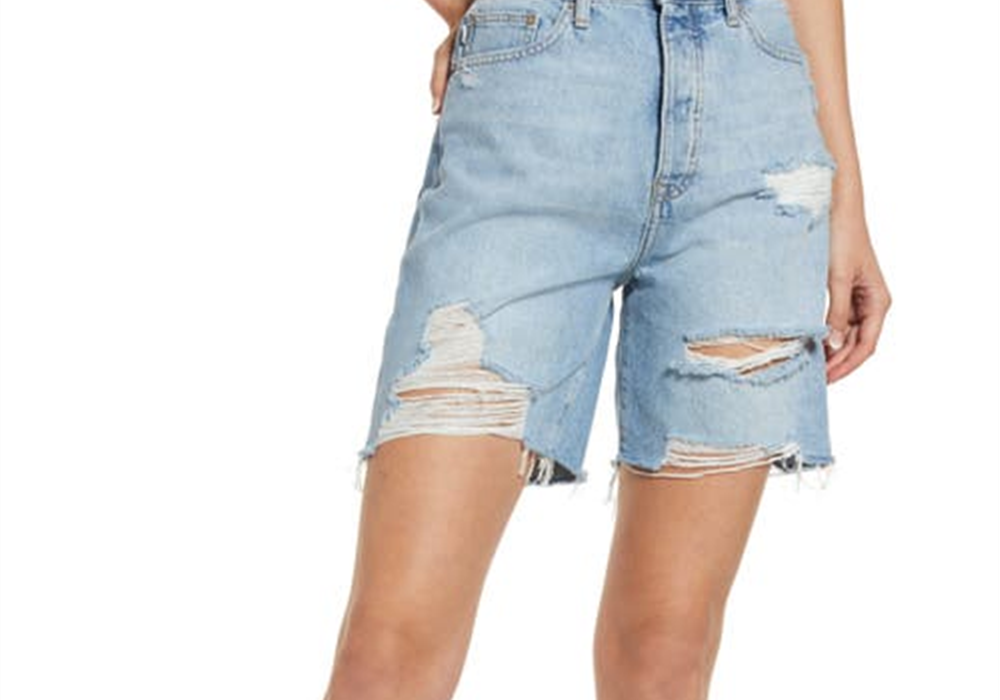 Shorts jeans com corte alto Devon '90s da Lovers + Friends na cor Boardwalk