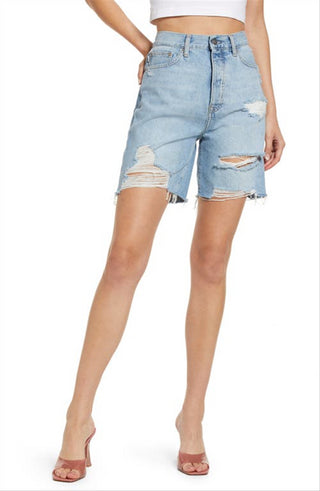 Shorts jeans com corte alto Devon '90s da Lovers + Friends na cor Boardwalk