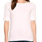 Camiseta Ralph Lauren Feminina Gola Canoa Algodão Elástico Rosa Tamanho Médio