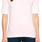 Camiseta Ralph Lauren Feminina Gola Canoa Algodão Elástico Rosa Tamanho Médio