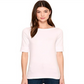 Camiseta Ralph Lauren Feminina Gola Canoa Algodão Elástico Rosa Tamanho Médio