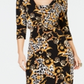 Vestido tubinho estampado feminino Thalia Sodi bege tamanho médio