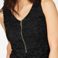 Thalia Sodi Top Feminino de Renda com Zíper Frontal Preto Tamanho X-G