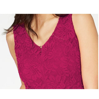 Thalia Sodi Top Feminino de Renda com Zíper Frontal Rosa Tamanho P